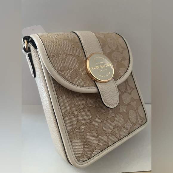 New Coach North/South Lonnie Crossbody In Signature Jacquard - Picture 6 of 8